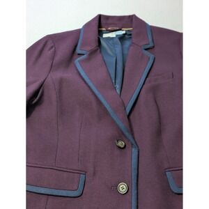 Boden Plum Blazer with Navy Trim